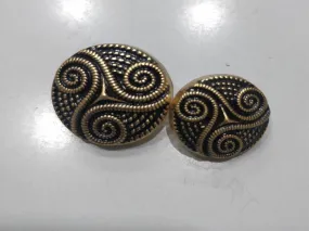 Antique Black Gold Swirl Designer Metal Buttons