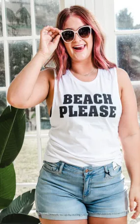 Beach Please Muscle Tank Top**