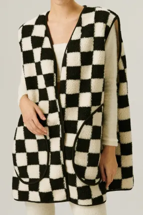 Ceci Oversized Checkerboard Vest