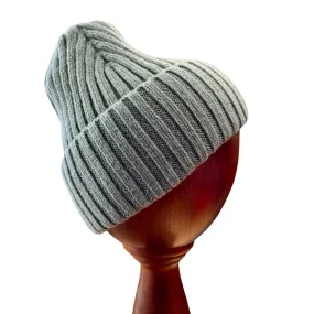 Chunky Rib Superfine Lambswool Hat - Slate