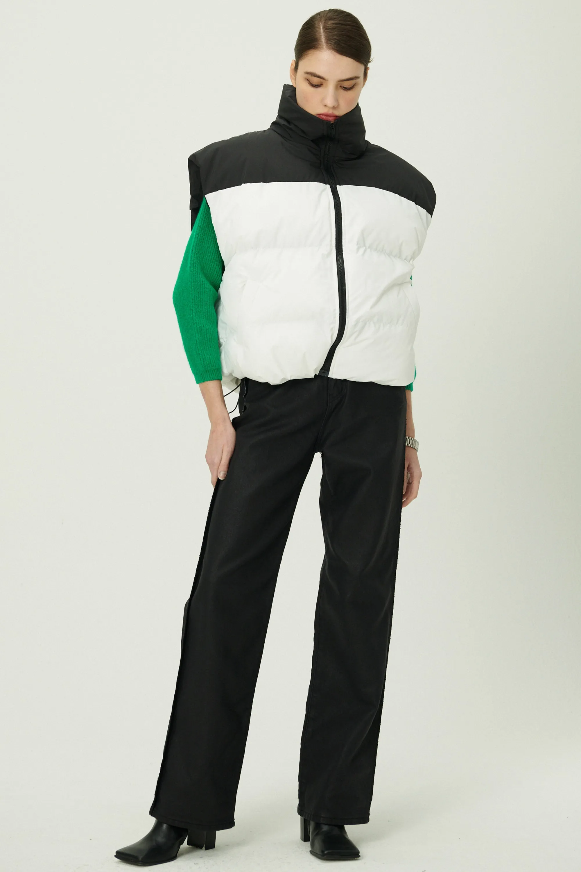 Claudia Color Block Puffer Vest