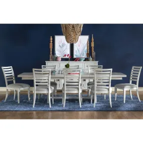 Coastal White Trestle Dining Set 9-Pc Extendable (76-94-112")