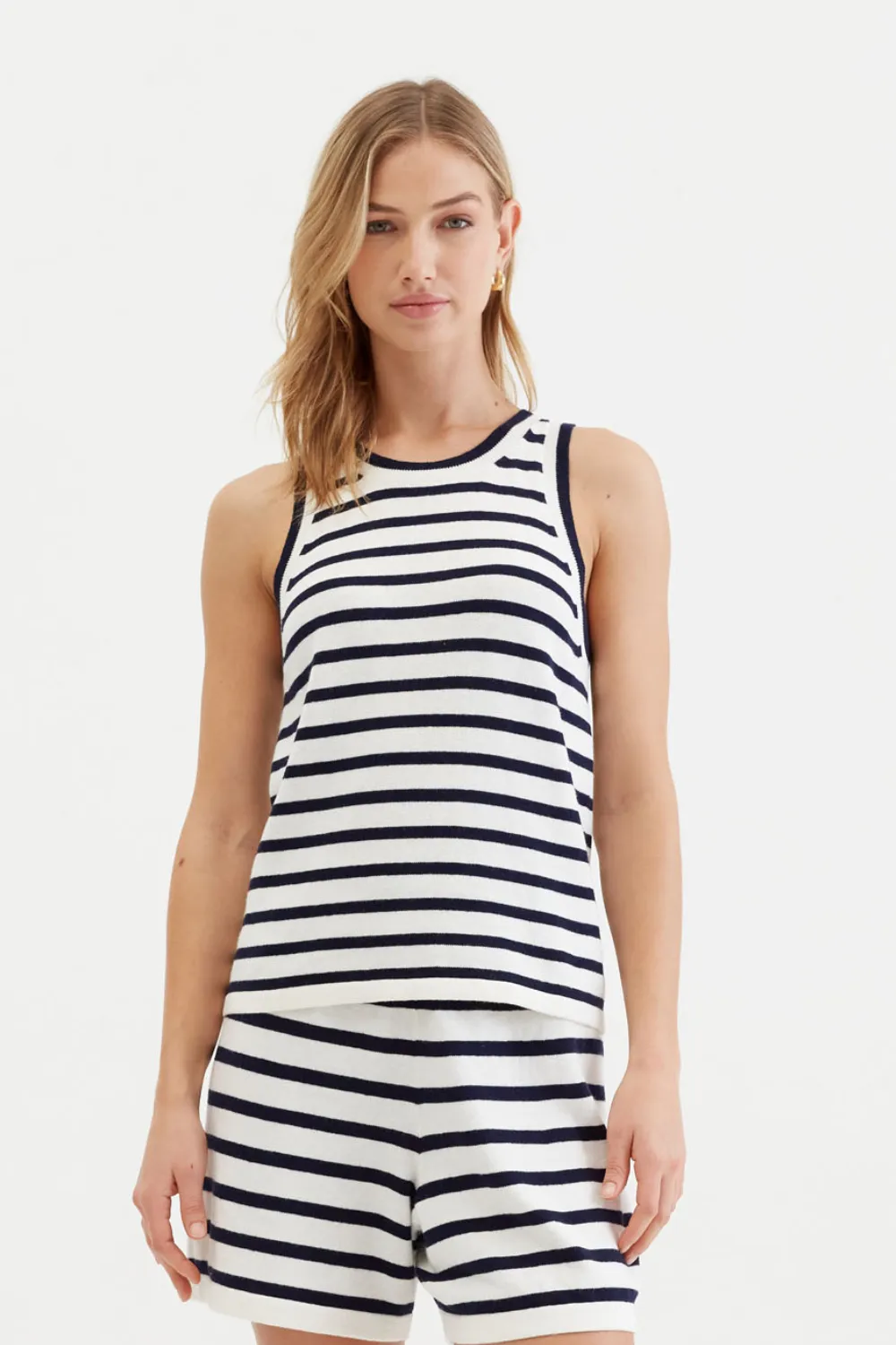 Cream Cotton-Linen Breton Vest