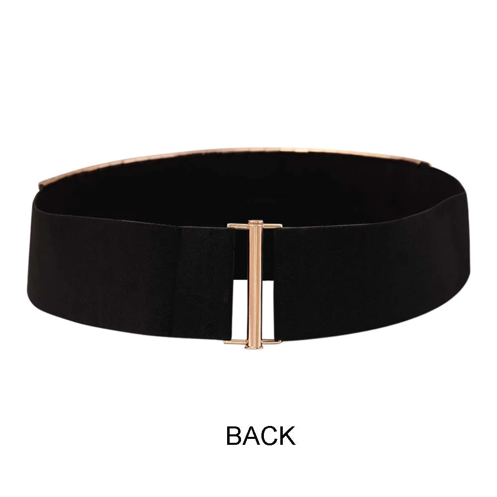 Dual Tone Designer Wear Stretchable Waist Metal Belt