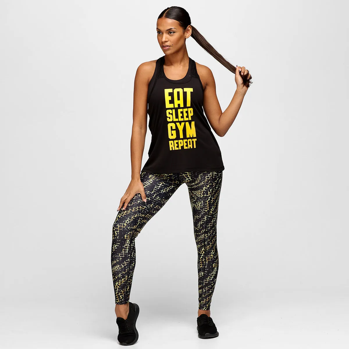 Eat Sleep Gym Repeat Mesh Racerback Vest