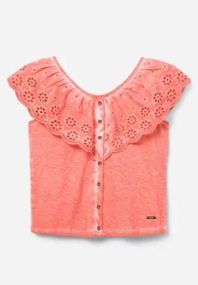 Eyelet Ruffle Tank