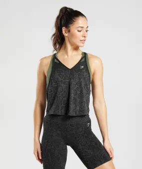 Gymshark Adapt Animal Seamless Midi Tank - Urban Grey/Black