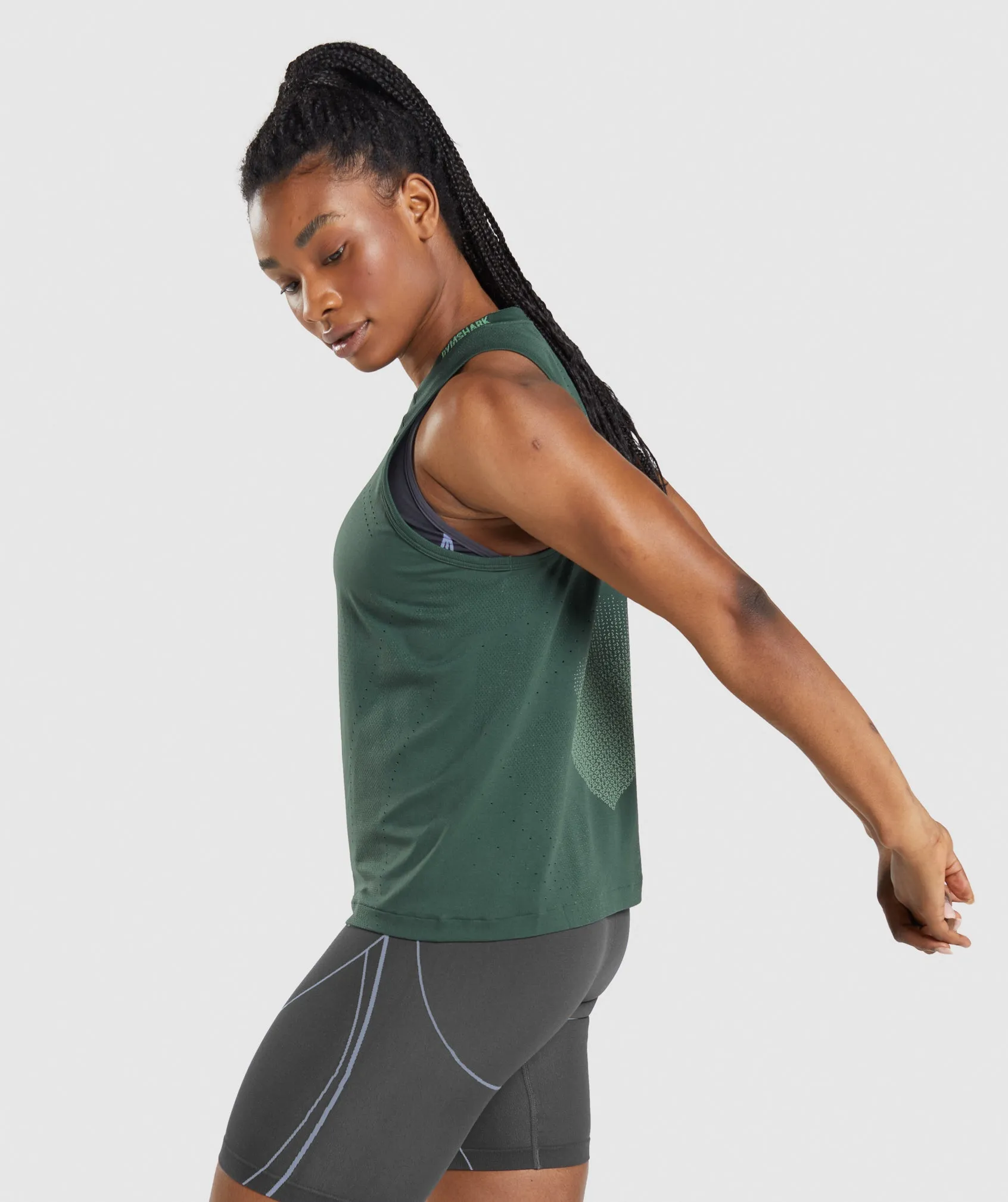 Gymshark Apex Seamless Tank - Obsidian Green/Cucumber Green