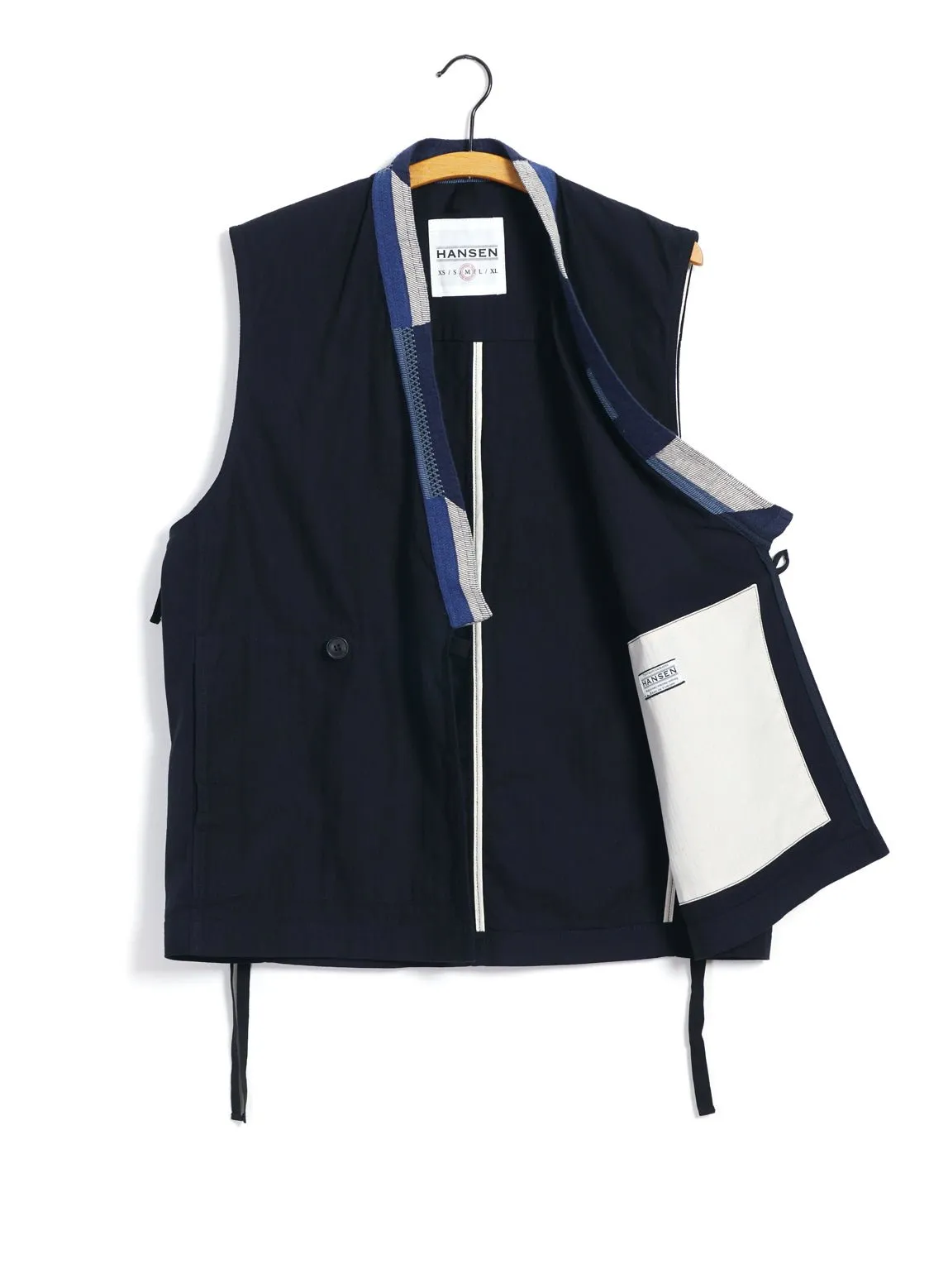 HAUK | Eastern Waistcoat | Indigo Herringbone