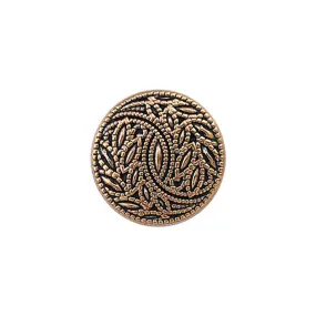 Leaf Pattern Antique Gold Finish Metal Buttons for Clothing