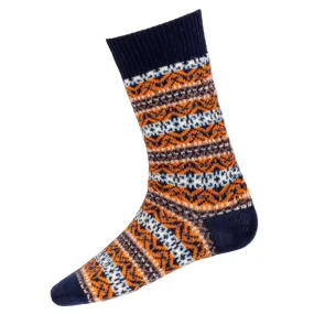 Men's Fair Isle Socks - Navy Blue