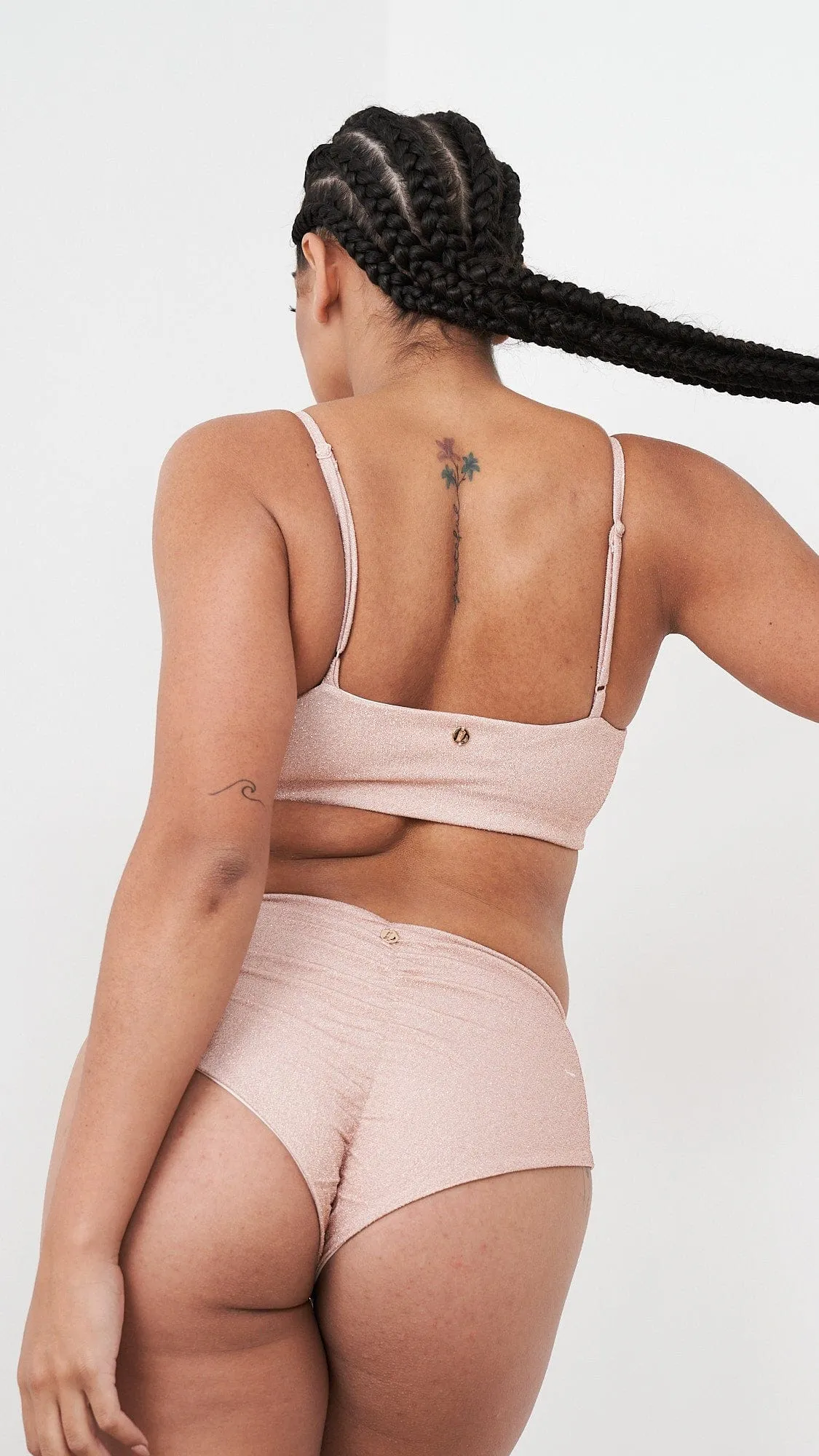 Paris Low Waist - Cross Over Low Waist Bottoms Rose