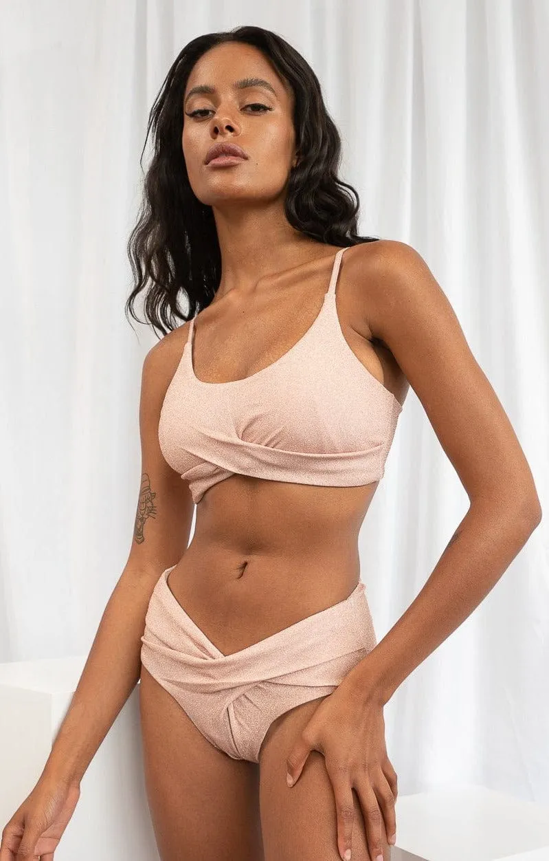 Paris Low Waist - Cross Over Low Waist Bottoms Rose