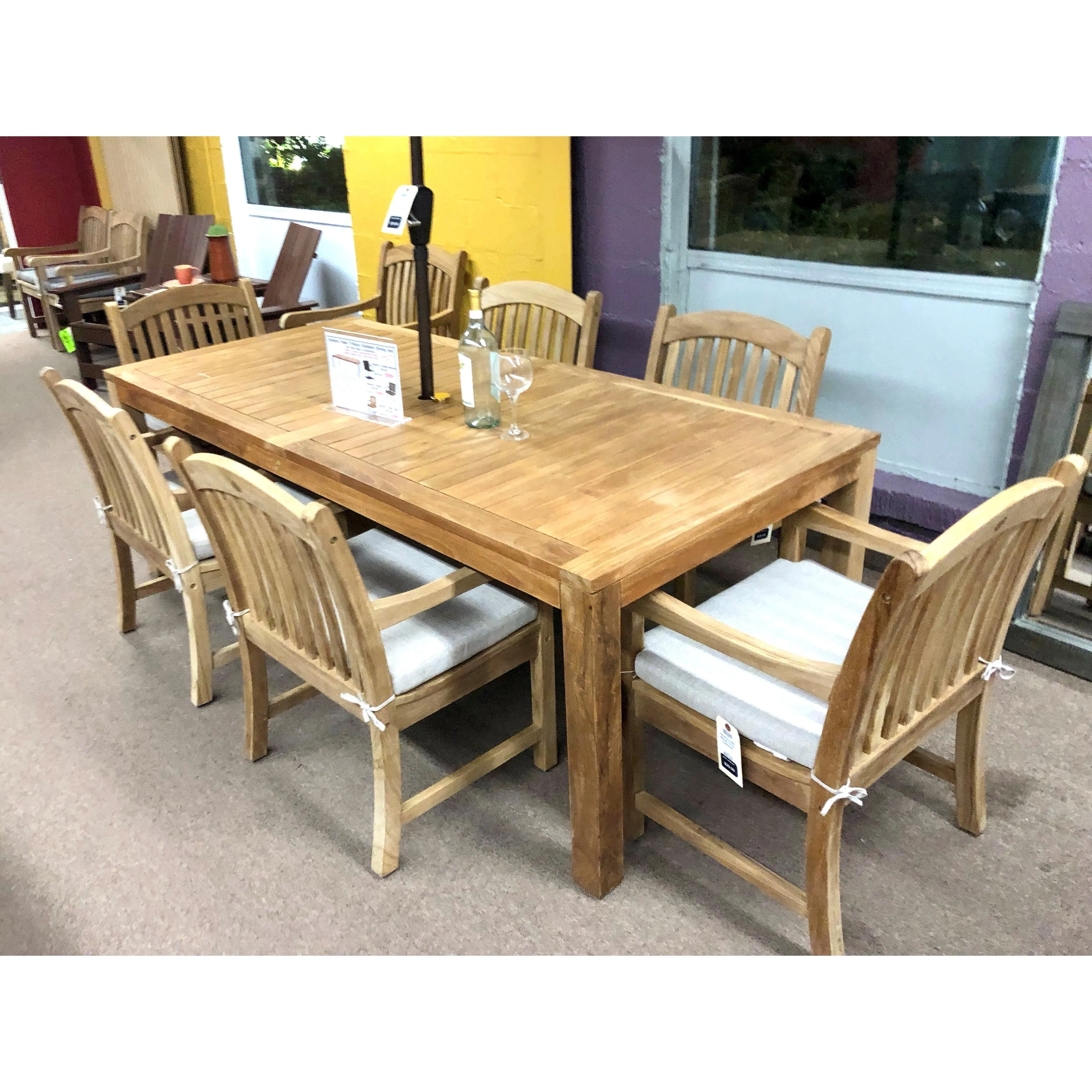 Rinjani Teak Outdoor Patio Dining Table 94" Rectangular