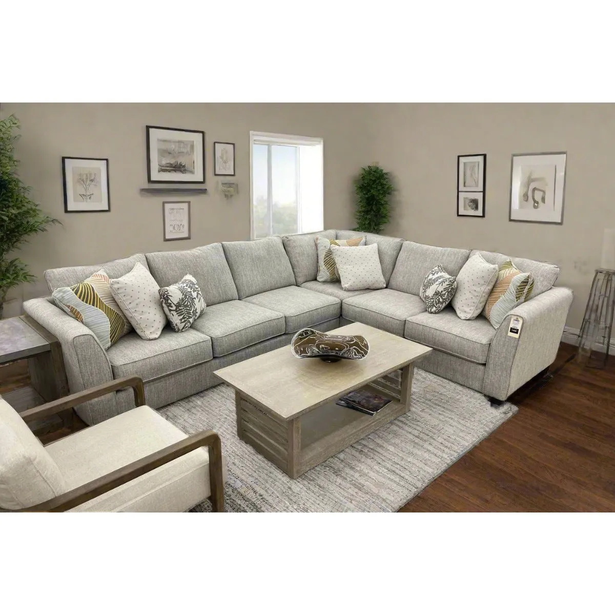 Slice Stone Tweed 2-Pc Sectional