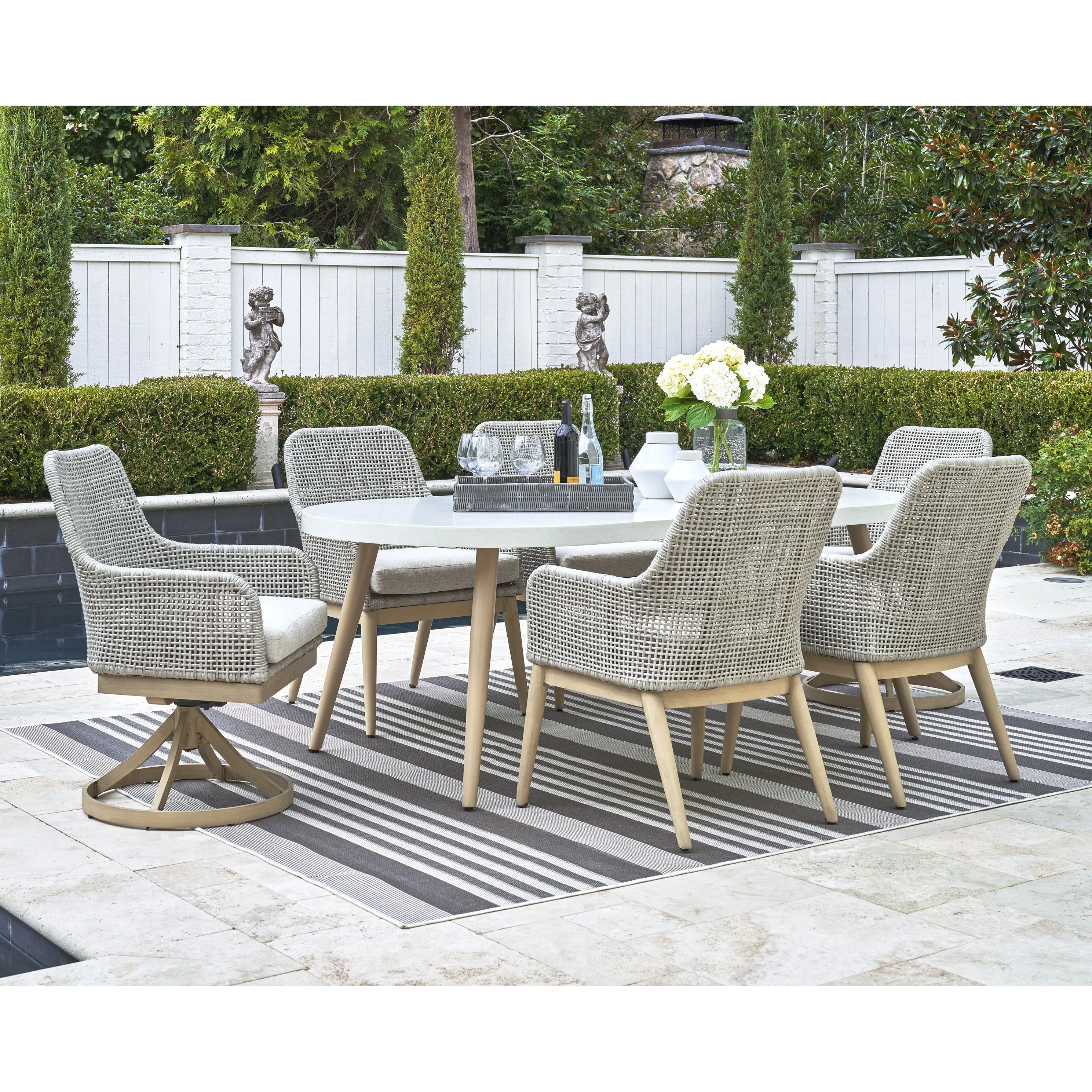 St Barts Open Weave 7pc Outdoor Dining Set