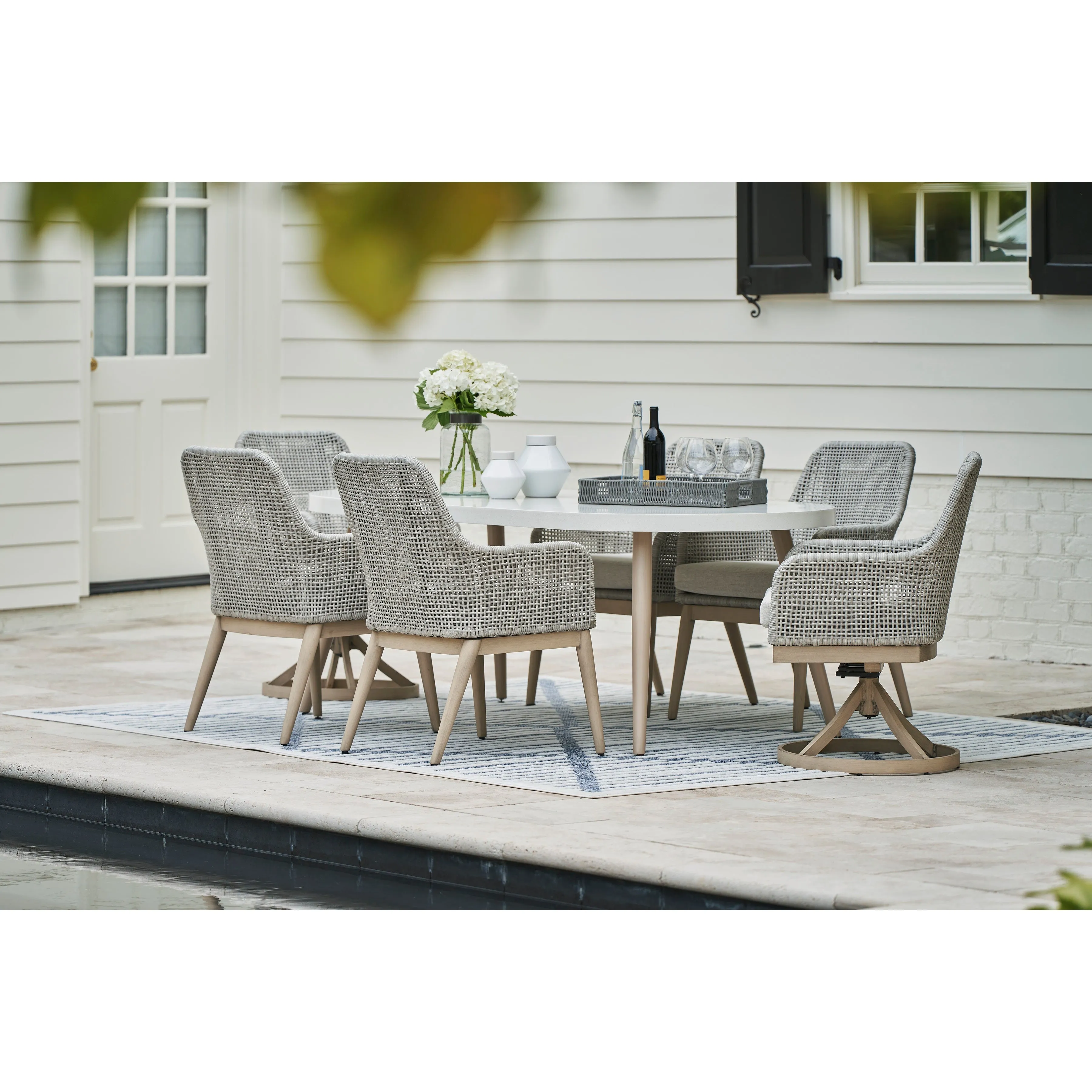 St Barts Open Weave 7pc Outdoor Dining Set