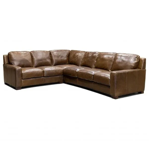 York Top Grain Italian Leather 89" Sofa in Chestnut