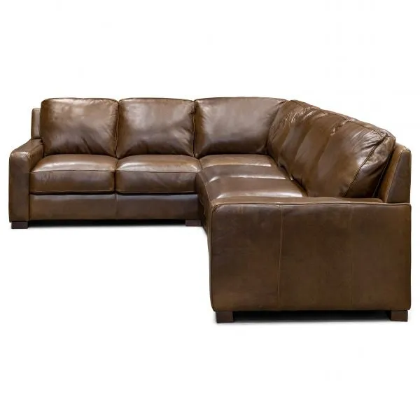 York Top Grain Italian Leather 89" Sofa in Chestnut